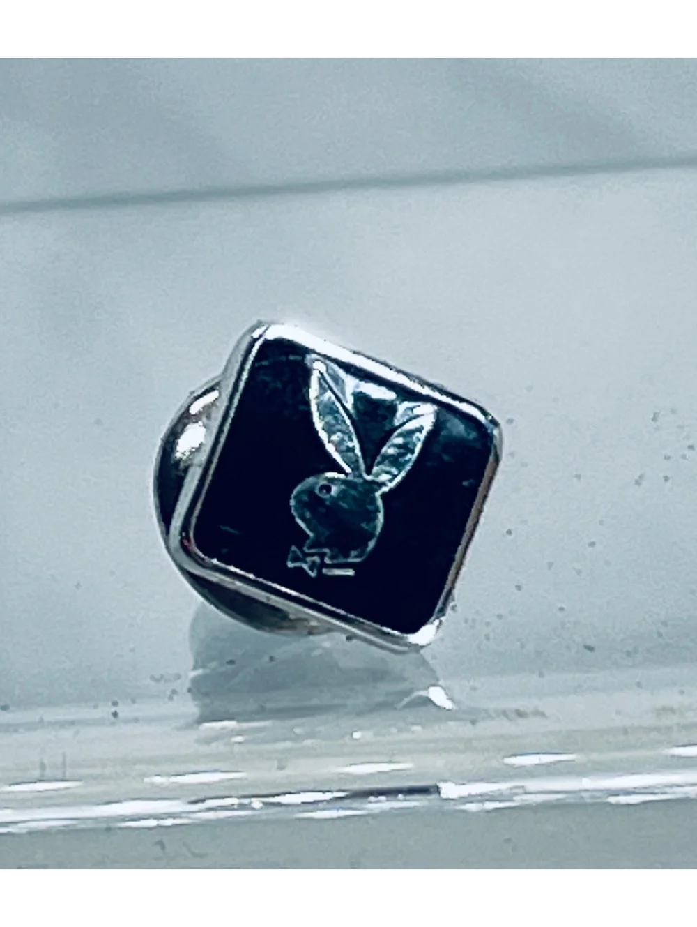 1980s Vintage Playboy Bunny Logo Lapel Pin with Original Box